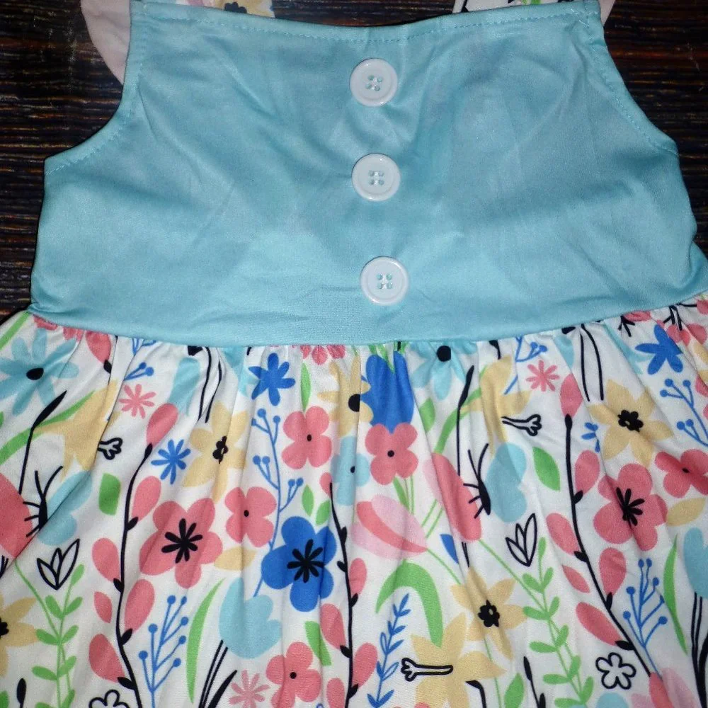 Boutique Floral Tunic Dress Ruffle Shorts Girls Outfit Set